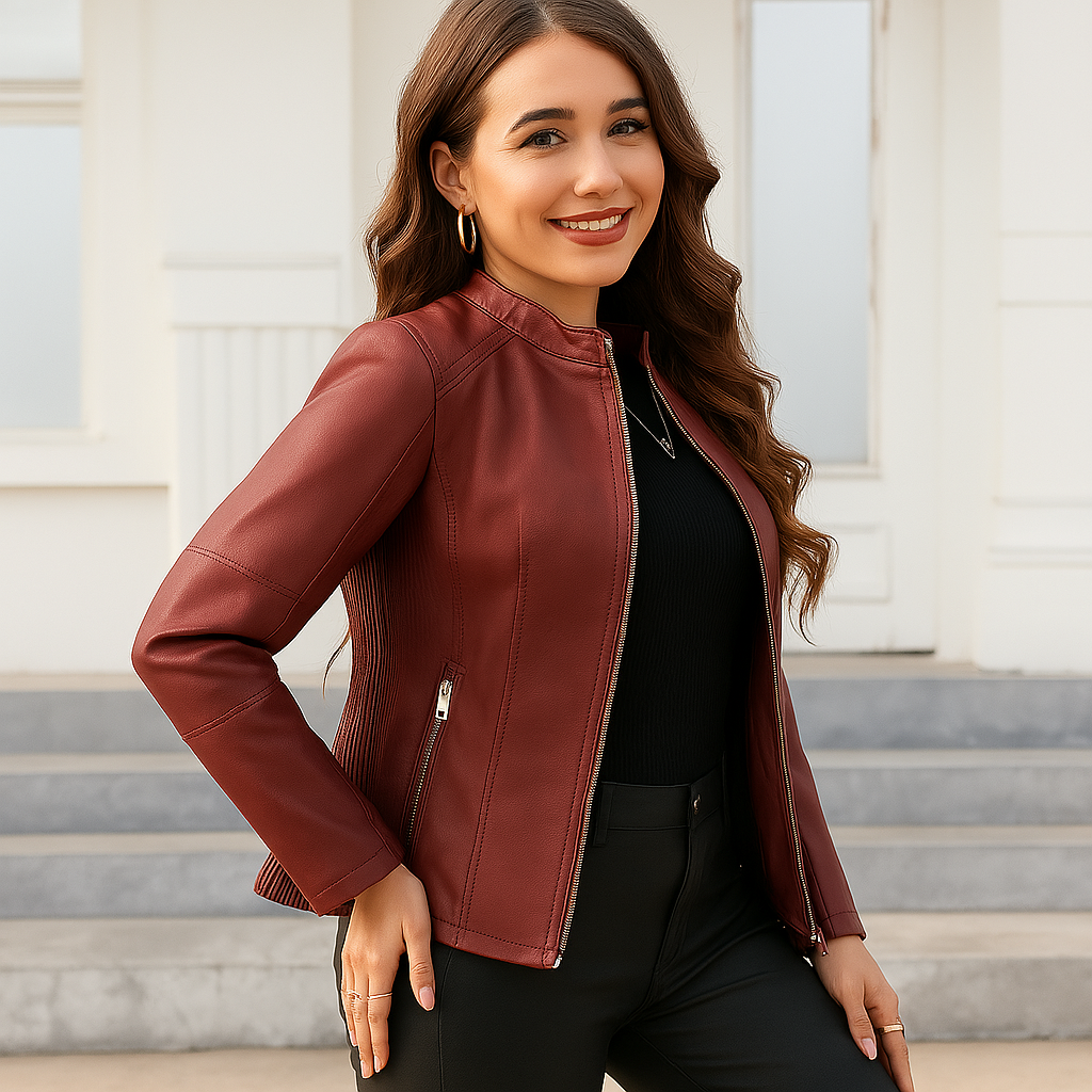 Jaqueta de Couro Feminina Yunma