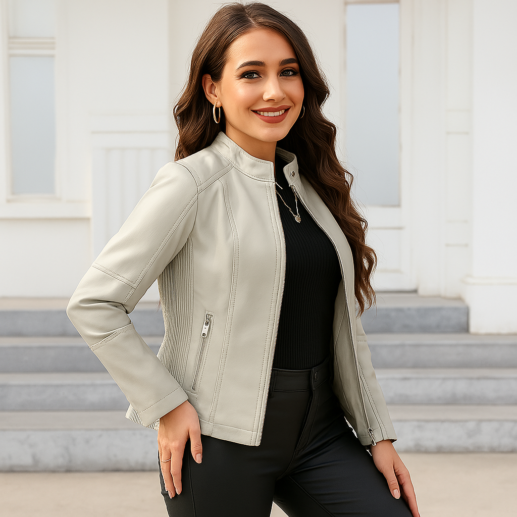 Jaqueta de Couro Feminina Yunma