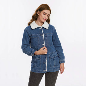 Jaqueta Feminina Jeans Forrada Manuela