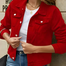 Jaqueta Feminina Jeans Preta Luisa